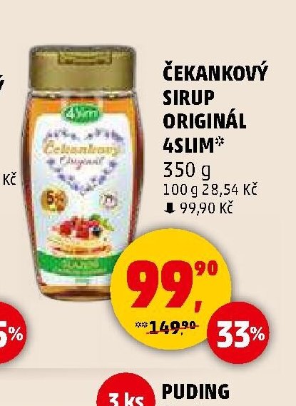ČEKANKOVÝ SIRUP ORIGINÁL 4SLIM