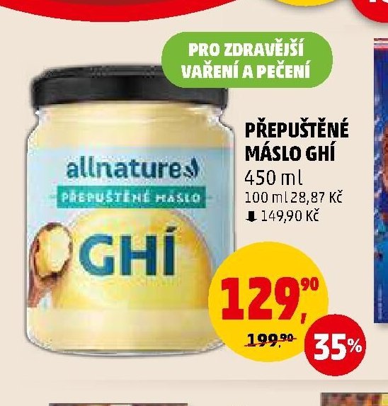 PŘEPUŠTĚNÉ MÁSLO GHÍ ALLNATURE