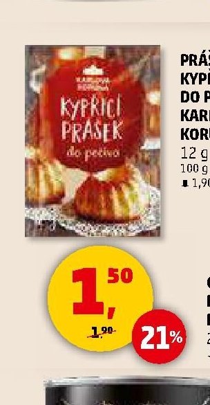 PRÁŠEK KYPŘÍCÍ DO PEČIVA KARLOVA KORUNA