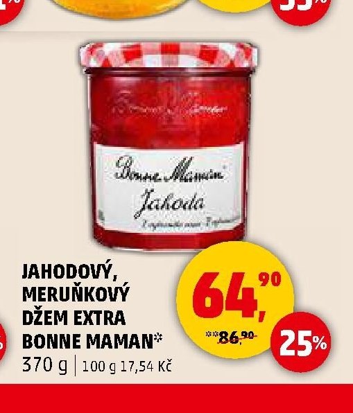 JAHODOVÝ, MERUŇKOVÝ DŽEM EXTRA BONNE MAMAN