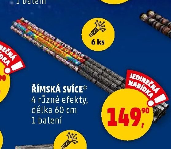 ŘÍMSKÁ SVÍCE 4 různé efekty