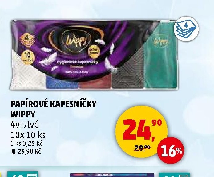 Papírové kapesníčky Wippy 4vrstvé