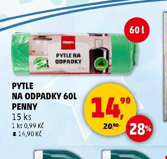 Pytle na odpadky 60 l Penny 15 ks