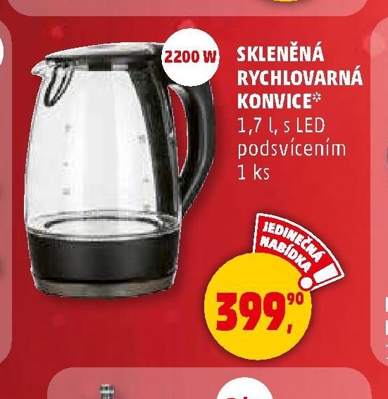 SKLENĚNÁ RYCHLOVARNÁ KONVICE