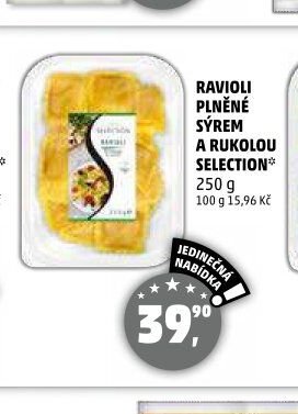 RAVIOLI PLNĚNÉ SÝREM A RUKOLOU SELECTION