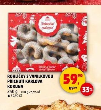 ROHLÍČKY S VANILKOVOU PŘÍCHUTÍ KARLOVA KORUNA