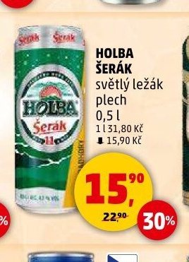 Holba Šerák světlý ležák plech 0,5 l