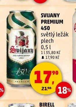Svijany Premium 450 světlý ležák plech 0,5 l