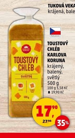 TOUSTOVÝ CHLÉB KARLOVA KORUNA