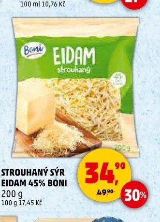 Strouhaný sýr Eidam 45% Boni