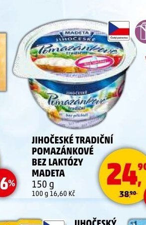 JIHOČESKÉ TRADIČNÍ POMAZÁNKOVÉ BEZ LAKTÓZY MADETA