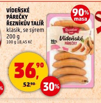 Vídeňské párečky Řezníkův talíř