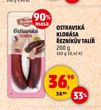 Ostravská klobása Řezníkův talíř