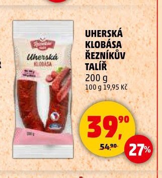 Uherská klobása Řezníkův talíř