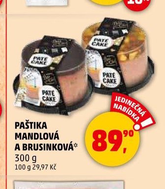 Paštika mandlová a brusinková