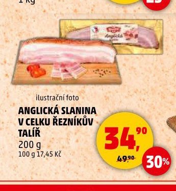 Anglická slanina v celku Řezníkův talíř