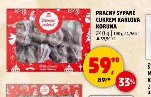 Pracny sypané cukrem Karlova Koruna