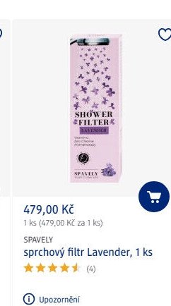 SPAVELY sprchový filtr Lavender, 1 ks