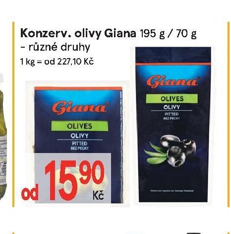 Konzerv. olivy Giana 195 g / 70 g