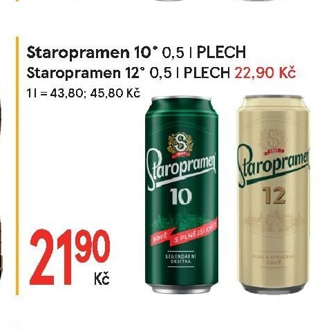 Staropramen 10° 0,5 l, Staropramen 12° 0,5 l