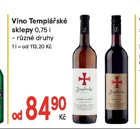 Víno Templářské sklepy 0,75 l