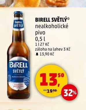 Birell světlý nealkoholické pivo 0,5 l