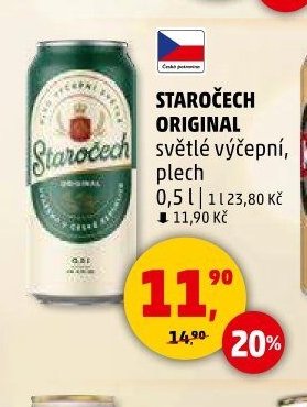 Staročech Original světlé výčepní plech 0,5 l