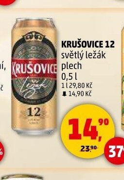 Krušovice 12 světlý ležák plech 0,5 l