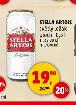 Stella Artois světlý ležák plech 0,5 l