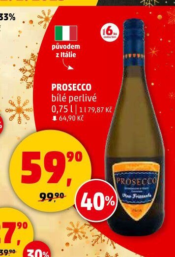 PROSECCO bílé perlivé 0,75 l