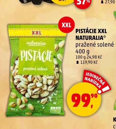 PISTÁCIE XXL NATURALIA pražené solené 400 g