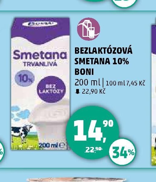 BEZLAKTÓZOVÁ SMETANA 10% BONI