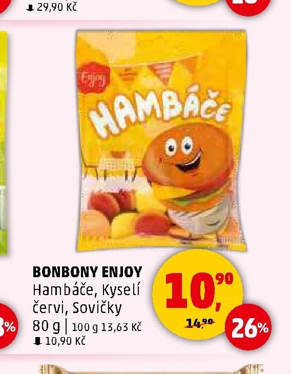 BONBONY ENJOY Hambáče, Kyselí červi, Sovičky