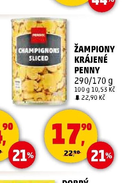 ŽAMPIONY KRÁJENÉ PENNY 290/170 g