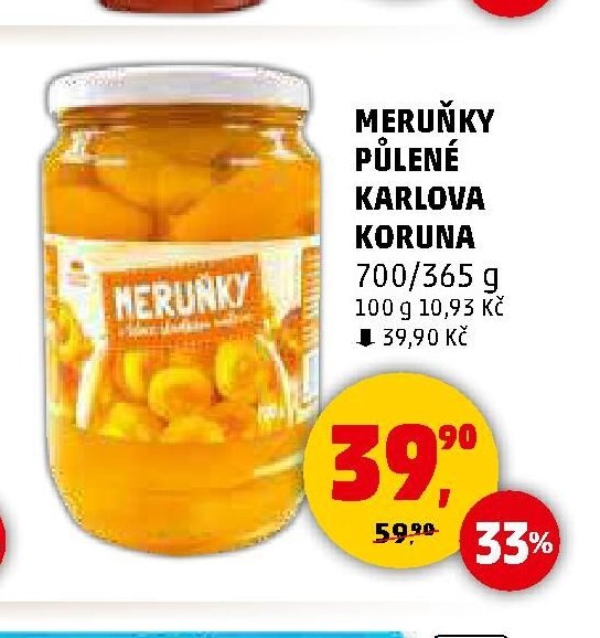 MERUŇKY PŮLENÉ KARLOVA KORUNA