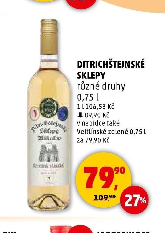 DITRICHŠTEJNSKÉ SKLEPY různé druhy