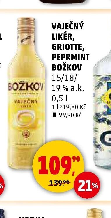 VAJEČNÝ LIKÉR, GRIOTTE, PEPRMINT BOŽKOV