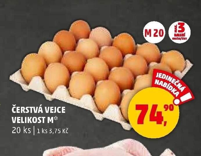 Čerstvá vejce velikost M