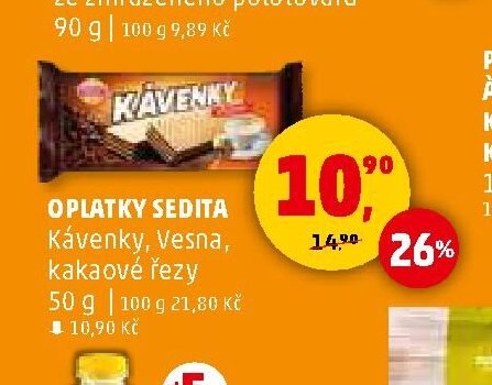 Oplatky Sedita Kávenky, Vesna, kakaové řezy