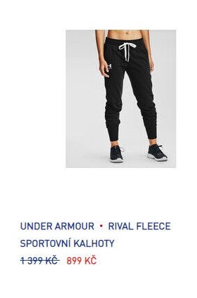 UNDER ARMOUR - RIVAL FLEECE SPORTOVNÍ KALHOTY