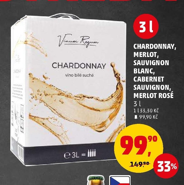 Chardonnay, Merlot, Sauvignon Blanc, Cabernet Sauvignon, Merlot Rosé 3 l