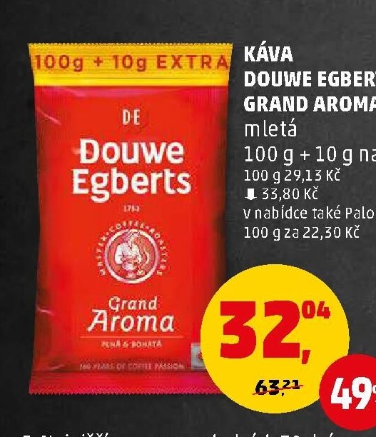 Káva Douwe Egberts Grand Aroma 100 g + 10 g navíc