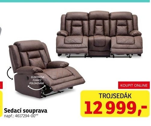 Sedací souprava (polohovací křeslo/trojsedák)