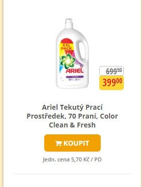Ariel Tekutý Prací Prostředek, 70 Praní, Color Clean & Fresh