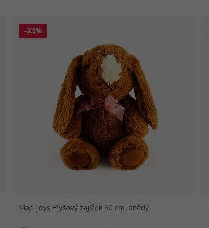 Mac Toys Plyšový zajíček 30 cm, hnědý