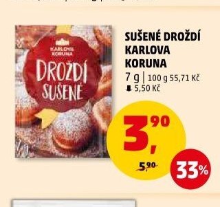 Sušené droždí Karlova Koruna