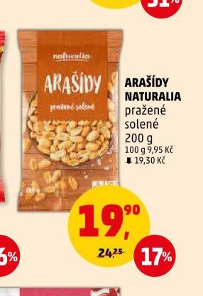 ARAŠÍDY NATURALIA pražené solené