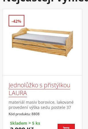 Jednolůžko s přistýlkou LAURA