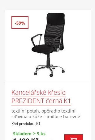 Kancelářské křeslo PREZIDENT černá K1