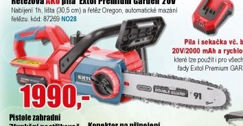 Řetězová AKU pila Extol Premium Garden 20V